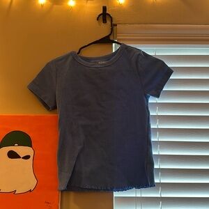 Basic waffle-knit tee, short sleeve